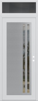 Diamond C6 36" x 96" white/white clear Glass Panel stainless steel LHI with Transom mirrored Glass