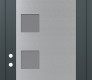 Modern Steel Front Door Diamond C5 36" x 96" anthracite/anthracite frosted Glass Panel stainless steel RHI with Transom frosted Glass