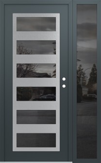 Diamond C9 52" x 80" anthracite/anthracite mirrored Glass Panel stainless steel LHI with Sidelite mirrored Glass