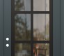 Modern Steel Front Door Diamond C16 36" x 96" anthracite/anthracite clear Glass Panel black RHI with Transom clear Glass