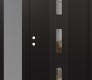 Modern Steel Front Door DIAMOND A7 50" X 80" BLACK/BLACK CLEAR GLASS PANEL BLACK RHI WITH SIDELITE FROSTED GLASS