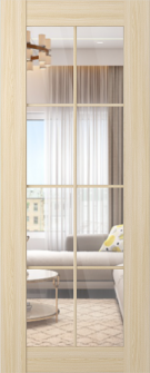 DOOR SLAB AVON 8 LITE CLEAR VETRO LOIRE ASH 18" X 92 1/2" X 1 3/4" TEMPERED CLEAR GLASS