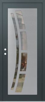 Diamond C12 36" x 80" anthracite/anthracite clear Glass Panel stainless steel RHI