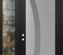 Modern Steel Front Door Diamond C4 50" x 96" black/white frosted Glass Panel stainless steel RHI with Sidelite and Transom clear Glass