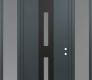 Modern Steel Front Door DIAMOND A6 68" X 96" ANTHRACITE/ANTHRACITE FROSTED GLASS PANEL BLACK LHI WITH 2 SIDELITES AND TRANSOM FROSTED GLASS