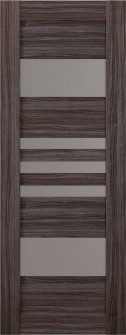 DOOR SLAB LETI VETRO GRAY OAK 18" X 92 1/2" X 1 9/16" FROSTED GLASS