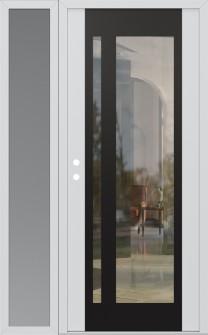 Diamond C15 50" x 80" white/white clear Glass Panel black RHI with Sidelite frosted Glass