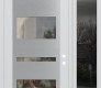 Modern Steel Front Door Diamond C10 48" x 96" white/white clear Glass Panel stainless steel LHI with Sidelite and Transom mirrored Glass