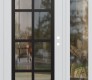 Modern Steel Front Door Diamond C16 48" x 80" white/white clear Glass Panel black LHI with Sidelite clear Glass