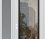 Modern Steel Front Door Diamond C1 48" x 96" white/white clear Glass Panel black RHI with Sidelite and Transom frosted Glass