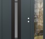 Modern Steel Front Door DIAMOND A4 48" X 80" ANTHRACITE/ANTHRACITE FROSTED GLASS PANEL BLACK LHI WITH SIDELITE CLEAR GLASS