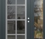 Modern Steel Front Door Diamond C16 48" x 80" anthracite/anthracite mirrored Glass Panel stainless steel LHI with Sidelite clear Glass