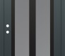 Modern Steel Front Door Diamond C14 36" x 80" anthracite/anthracite frosted Glass Panel black RHI