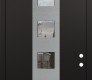 DIAMOND A13 36" X 96" BLACK/BLACK CLEAR GLASS PANEL STAINLESS STEEL RHI WITH TRANSOM CLEAR GLASS
