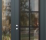 Modern Steel Front Door Diamond C16 52" x 96" anthracite/anthracite clear Glass Panel black RHI with Sidelite and Transom clear Glass