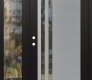 Modern Steel Front Door Diamond C6 52" x 80" black/black clear Glass Panel stainless steel RHI with Sidelite clear Glass