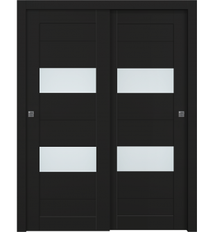 Berta Vetro Black Matte Bypass doors