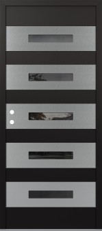 Diamond D9 36" x 80" black/black mirrored Glass Panel stainless steel RHI