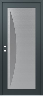 Diamond C13 36" x 80" anthracite/anthracite frosted Glass Panel stainless steel RHI