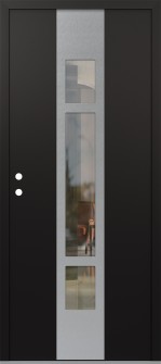 DIAMOND A9 36" X 80" BLACK/BLACK CLEAR GLASS PANEL STAINLESS STEEL RHI