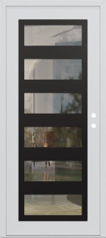 Diamond C9 36" x 80" white/white clear Glass Panel black LHI