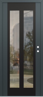 Diamond C14 36" x 80" anthracite/anthracite clear Glass Panel black LHI