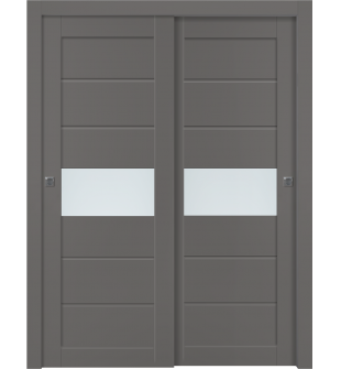 Edna Vetro Gray Matte Bypass doors