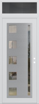 Diamond C3 36" x 96" white/white clear Glass Panel stainless steel LHI with Transom mirrored Glass