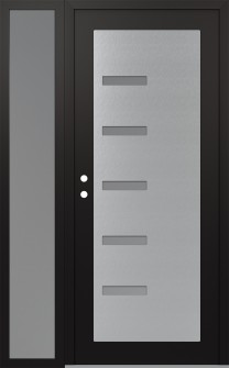 Diamond C8 48" x 80" black/white frosted Glass Panel stainless steel RHI with Sidelite frosted Glass