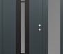 Modern Steel Front Door DIAMOND A5 50" X 80" ANTHRACITE/ANTHRACITE FROSTED GLASS PANEL BLACK LHI WITH SIDELITE FROSTED GLASS