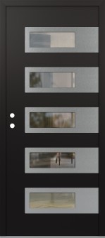 Diamond D3 36" x 80" black/black clear Glass Panel stainless steel RHI