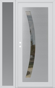 Diamond C4 52" x 80" white/white clear Glass Panel stainless steel RHI with Sidelite frosted Glass