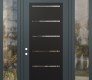 Modern Steel Front Door Diamond C11 68" x 96" anthracite/anthracite clear Glass Panel black RHI with 2 Sidelites and Transom clear Glass