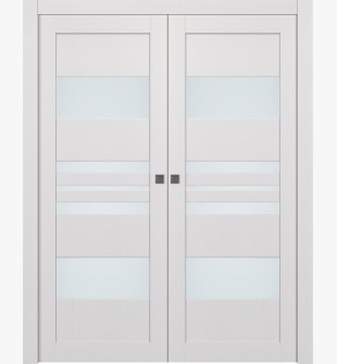 Romi Vetro Bianco Noble Double pocket doors