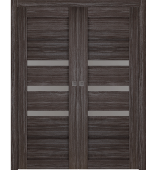 Rita Vetro Gray Oak Double pocket doors
