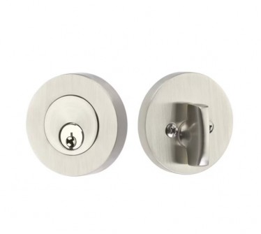 EMTEK MODERN DISC DEADBOLT DOUBLE CYLINDER 8323 SATIN NICKEL US15
