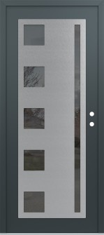 Diamond C3 36" x 80" anthracite/anthracite mirrored Glass Panel stainless steel LHI