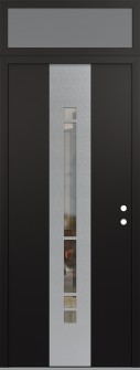 DIAMOND A3 36" X 96" BLACK/BLACK CLEAR GLASS PANEL STAINLESS STEEL LHI WITH TRANSOM FROSTED GLASS