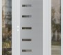 Modern Steel Front Door Diamond C8 60" x 80" white/white clear Glass Panel stainless steel RHI with 2 Sidelites clear Glass