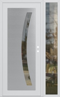 Diamond C4 48" x 80" white/white clear Glass Panel stainless steel LHI with Sidelite clear Glass