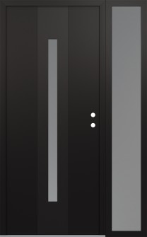 DIAMOND A2 50" X 80" BLACK/WHITE FROSTED GLASS PANEL BLACK LHI WITH SIDELITE FROSTED GLASS