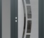 Modern Steel Front Door Diamond C12 48" x 80" anthracite/anthracite mirrored Glass Panel stainless steel RHI with Sidelite frosted Glass