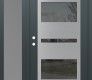 Diamond C10 48" x 80" anthracite/anthracite mirrored Glass Panel stainless steel RHI with Sidelite frosted Glass