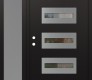 Modern Steel Front Door Diamond D4 52" x 80" black/black clear Glass Panel stainless steel RHI with Sidelite frosted Glass