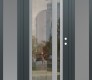 Modern Steel Front Door Diamond C15 68" x 80" anthracite/anthracite clear Glass Panel stainless steel LHI with 2 Sidelites frosted Glass