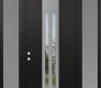 DIAMOND A8 64" X 96" BLACK/BLACK CLEAR GLASS PANEL STAINLESS STEEL LHI WITH 2 SIDELITES AND TRANSOM FROSTED GLASS