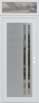 Diamond C6 36" x 96" white/white clear Glass Panel stainless steel LHI with Transom clear Glass