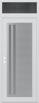 Diamond C6 36" x 96" white/white frosted Glass Panel stainless steel RHI with Transom mirrored Glass