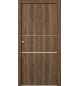 Optima 2H Pecan Nutwood Bi-folding doors