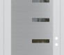 Modern Steel Front Door Diamond C8 36" x 96" white/white clear Glass Panel stainless steel LHI with Transom clear Glass